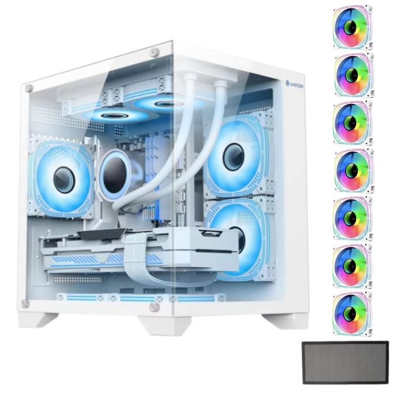 Gabinete Gamer Com 7 Fans Rgb Inclusas Micro Mini Atx - HAYOM
